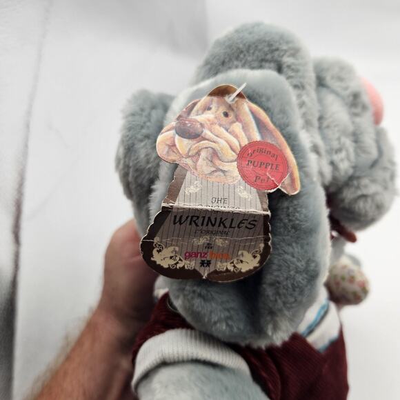 Vintage Wrinkles Puppet Dog Ganz Bros Stuffed Animal 19" Original Tag Korea - Picture 10 of 14